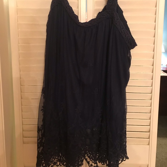 Cato Tops - Cato’s Navy Crochet tank top STUNNING! Cato Tops - Cato’s Navy Crochet tank top STUNNING!